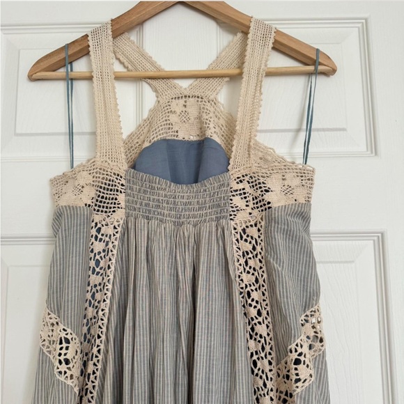 Free People blue striped and lace maxi dress - Picture 7 of 10